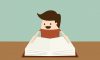 man reading book